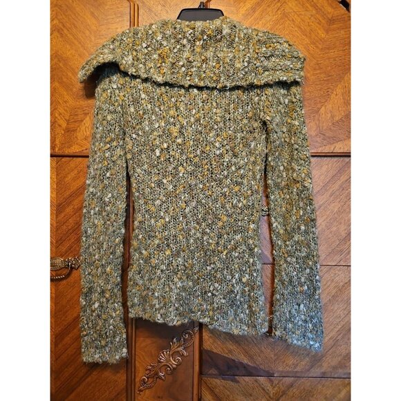 BKE Marbled Green Size Small Two Button Sweater Long Sleeve - Picture 4 of 7